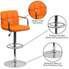 image:imageFlash Furniture Contemporary Gray Quilted Vinyl Adjustable Height Barstool with Arms and Chrome BaseOrange