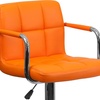 image:imageFlash Furniture Contemporary Gray Quilted Vinyl Adjustable Height Barstool with Arms and Chrome BaseOrange