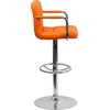 image:imageFlash Furniture Contemporary Gray Quilted Vinyl Adjustable Height Barstool with Arms and Chrome BaseOrange
