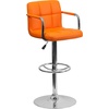 image:imageFlash Furniture Contemporary Gray Quilted Vinyl Adjustable Height Barstool with Arms and Chrome BaseOrange