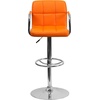 image:imageFlash Furniture Contemporary Gray Quilted Vinyl Adjustable Height Barstool with Arms and Chrome BaseOrange