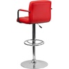 image:imageFlash Furniture Contemporary Gray Quilted Vinyl Adjustable Height Barstool with Arms and Chrome BaseRed