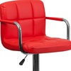 image:imageFlash Furniture Contemporary Gray Quilted Vinyl Adjustable Height Barstool with Arms and Chrome BaseRed