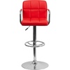 image:imageFlash Furniture Contemporary Gray Quilted Vinyl Adjustable Height Barstool with Arms and Chrome BaseRed