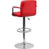 image:imageFlash Furniture Contemporary Gray Quilted Vinyl Adjustable Height Barstool with Arms and Chrome BaseRed
