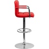 image:imageFlash Furniture Contemporary Gray Quilted Vinyl Adjustable Height Barstool with Arms and Chrome BaseRed