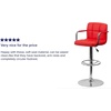 image:imageFlash Furniture Contemporary Gray Quilted Vinyl Adjustable Height Barstool with Arms and Chrome BaseRed
