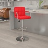 image:imageFlash Furniture Contemporary Gray Quilted Vinyl Adjustable Height Barstool with Arms and Chrome BaseRed