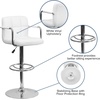 image:imageFlash Furniture Contemporary Gray Quilted Vinyl Adjustable Height Barstool with Arms and Chrome BaseWhite