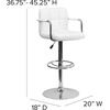 image:imageFlash Furniture Contemporary Gray Quilted Vinyl Adjustable Height Barstool with Arms and Chrome BaseWhite