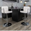 image:imageFlash Furniture Contemporary Gray Quilted Vinyl Adjustable Height Barstool with Arms and Chrome BaseWhite