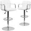 image:imageFlash Furniture Contemporary Gray Quilted Vinyl Adjustable Height Barstool with Arms and Chrome BaseWhite