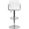 image:imageFlash Furniture Contemporary Gray Quilted Vinyl Adjustable Height Barstool with Arms and Chrome BaseWhite