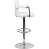 image:imageFlash Furniture Contemporary Gray Quilted Vinyl Adjustable Height Barstool with Arms and Chrome BaseWhite
