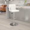 image:imageFlash Furniture Contemporary Gray Quilted Vinyl Adjustable Height Barstool with Arms and Chrome BaseWhite