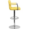 image:imageFlash Furniture Contemporary Gray Quilted Vinyl Adjustable Height Barstool with Arms and Chrome BaseYellow