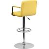 image:imageFlash Furniture Contemporary Gray Quilted Vinyl Adjustable Height Barstool with Arms and Chrome BaseYellow