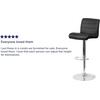 image:imageFlash Furniture Contemporary Gray Vinyl Adjustable Height Barstool with Rolled Seat and Chrome BaseBlack