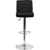 image:imageFlash Furniture Contemporary Gray Vinyl Adjustable Height Barstool with Rolled Seat and Chrome BaseBlack