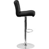 image:imageFlash Furniture Contemporary Gray Vinyl Adjustable Height Barstool with Rolled Seat and Chrome BaseBlack