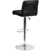 image:imageFlash Furniture Contemporary Gray Vinyl Adjustable Height Barstool with Rolled Seat and Chrome BaseBlack