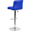 image:imageFlash Furniture Contemporary Gray Vinyl Adjustable Height Barstool with Rolled Seat and Chrome BaseBlue