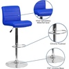 image:imageFlash Furniture Contemporary Gray Vinyl Adjustable Height Barstool with Rolled Seat and Chrome BaseBlue