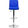 image:imageFlash Furniture Contemporary Gray Vinyl Adjustable Height Barstool with Rolled Seat and Chrome BaseBlue