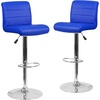 image:imageFlash Furniture Contemporary Gray Vinyl Adjustable Height Barstool with Rolled Seat and Chrome BaseBlue