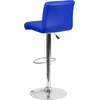 image:imageFlash Furniture Contemporary Gray Vinyl Adjustable Height Barstool with Rolled Seat and Chrome BaseBlue