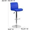 image:imageFlash Furniture Contemporary Gray Vinyl Adjustable Height Barstool with Rolled Seat and Chrome BaseBlue