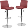 image:imageFlash Furniture Contemporary Gray Vinyl Adjustable Height Barstool with Rolled Seat and Chrome BaseBurgundy