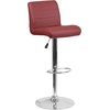 image:imageFlash Furniture Contemporary Gray Vinyl Adjustable Height Barstool with Rolled Seat and Chrome BaseBurgundy
