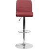 image:imageFlash Furniture Contemporary Gray Vinyl Adjustable Height Barstool with Rolled Seat and Chrome BaseBurgundy