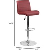 image:imageFlash Furniture Contemporary Gray Vinyl Adjustable Height Barstool with Rolled Seat and Chrome BaseBurgundy