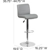 image:imageFlash Furniture Contemporary Gray Vinyl Adjustable Height Barstool with Rolled Seat and Chrome BaseGrey