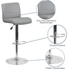 image:imageFlash Furniture Contemporary Gray Vinyl Adjustable Height Barstool with Rolled Seat and Chrome BaseGrey