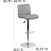 image:imageFlash Furniture Contemporary Gray Vinyl Adjustable Height Barstool with Rolled Seat and Chrome BaseGrey