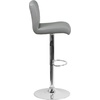 image:imageFlash Furniture Contemporary Gray Vinyl Adjustable Height Barstool with Rolled Seat and Chrome BaseGrey