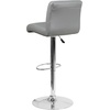 image:imageFlash Furniture Contemporary Gray Vinyl Adjustable Height Barstool with Rolled Seat and Chrome BaseGrey