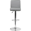 image:imageFlash Furniture Contemporary Gray Vinyl Adjustable Height Barstool with Rolled Seat and Chrome BaseGrey