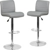 image:imageFlash Furniture Contemporary Gray Vinyl Adjustable Height Barstool with Rolled Seat and Chrome BaseGrey