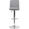 image:imageFlash Furniture Contemporary Gray Vinyl Adjustable Height Barstool with Rolled Seat and Chrome BaseGrey