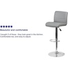 image:imageFlash Furniture Contemporary Gray Vinyl Adjustable Height Barstool with Rolled Seat and Chrome BaseGrey