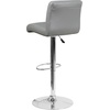 image:imageFlash Furniture Contemporary Gray Vinyl Adjustable Height Barstool with Rolled Seat and Chrome BaseGrey