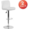 image:imageFlash Furniture Contemporary Gray Vinyl Adjustable Height Barstool with Rolled Seat and Chrome BaseWhite