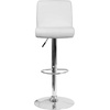 image:imageFlash Furniture Contemporary Gray Vinyl Adjustable Height Barstool with Rolled Seat and Chrome BaseWhite