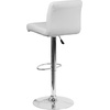 image:imageFlash Furniture Contemporary Gray Vinyl Adjustable Height Barstool with Rolled Seat and Chrome BaseWhite