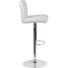 image:imageFlash Furniture Contemporary Gray Vinyl Adjustable Height Barstool with Rolled Seat and Chrome BaseWhite