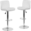 image:imageFlash Furniture Contemporary Gray Vinyl Adjustable Height Barstool with Rolled Seat and Chrome BaseWhite